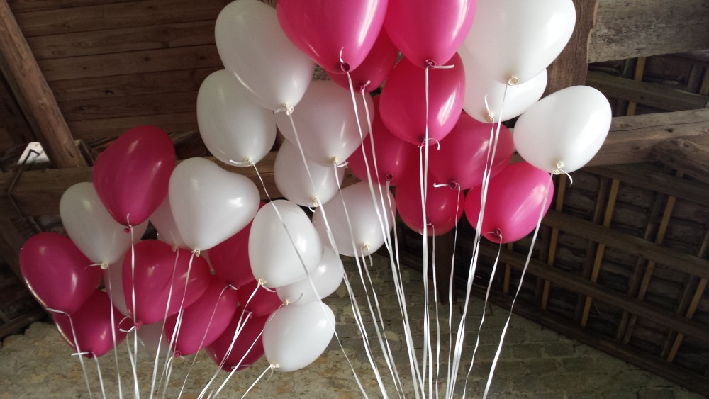 Ballons rosa-weiß